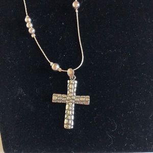 Inspire Design 925 silver cross long necklace
